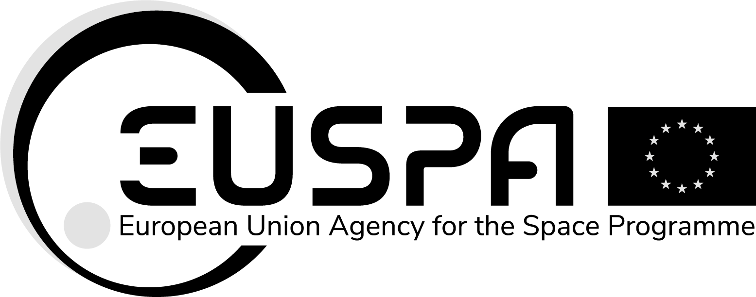 Den Europæiske Unions Agentur for Rumprogrammet — logo i sort og hvid