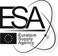 Euratom Apgādes aģentūra – melnbalta emblēma