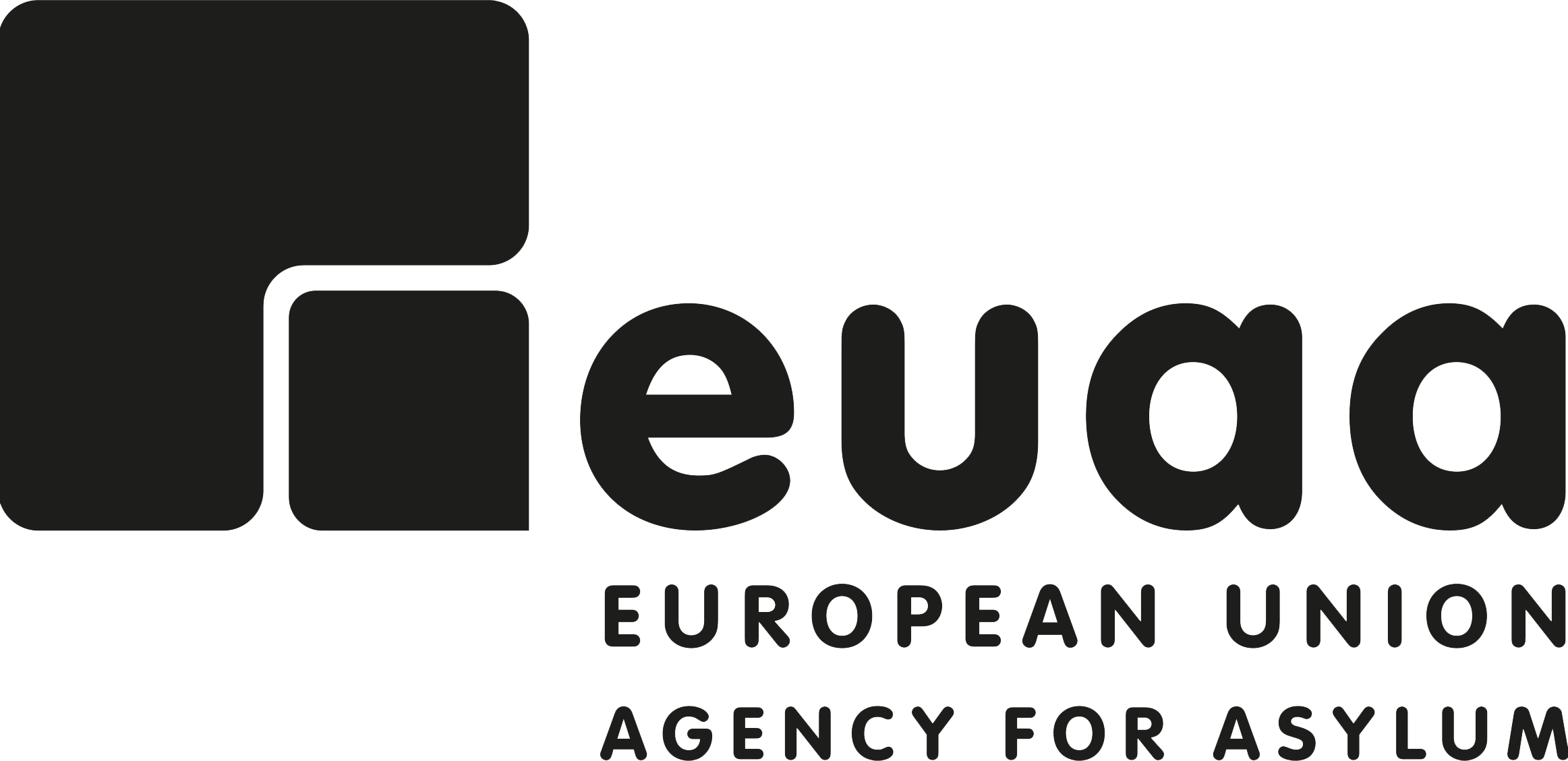 Eiropas Savienības Patvēruma aģentūra – melnbalta emblēma